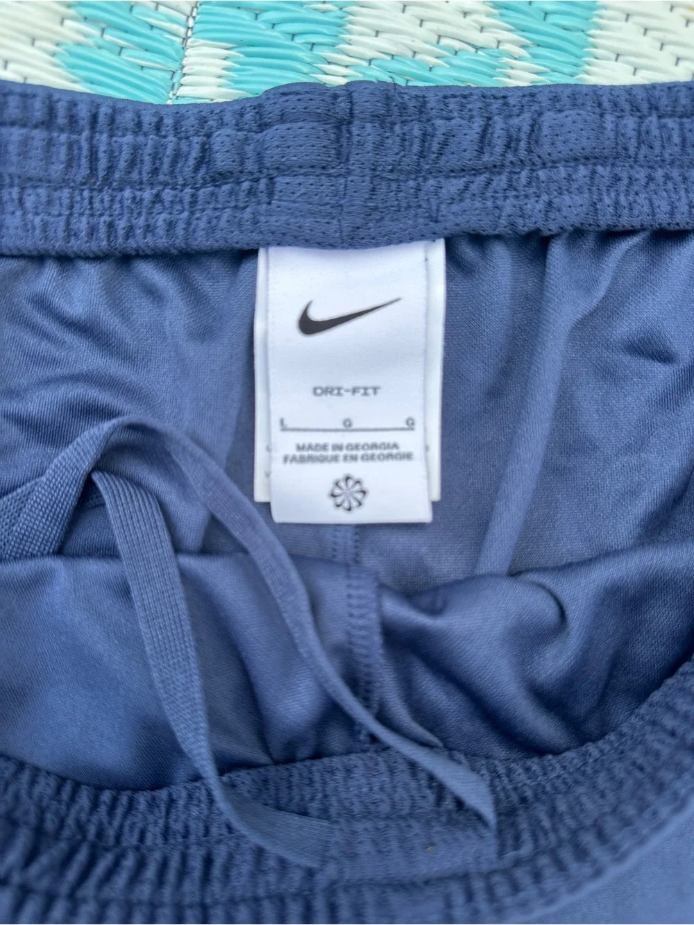 Nike Women’s Navy Athletic Shorts with Teal Swoosh